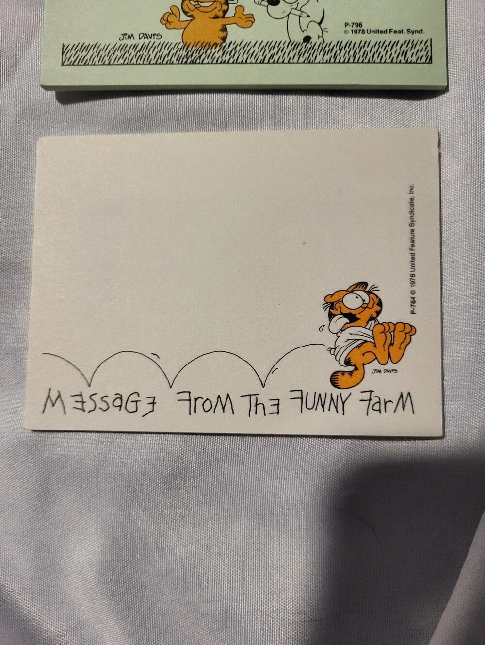 Vintage 1978 Garfield 3M Post It Note Assortment Lot of 4 Used 80's